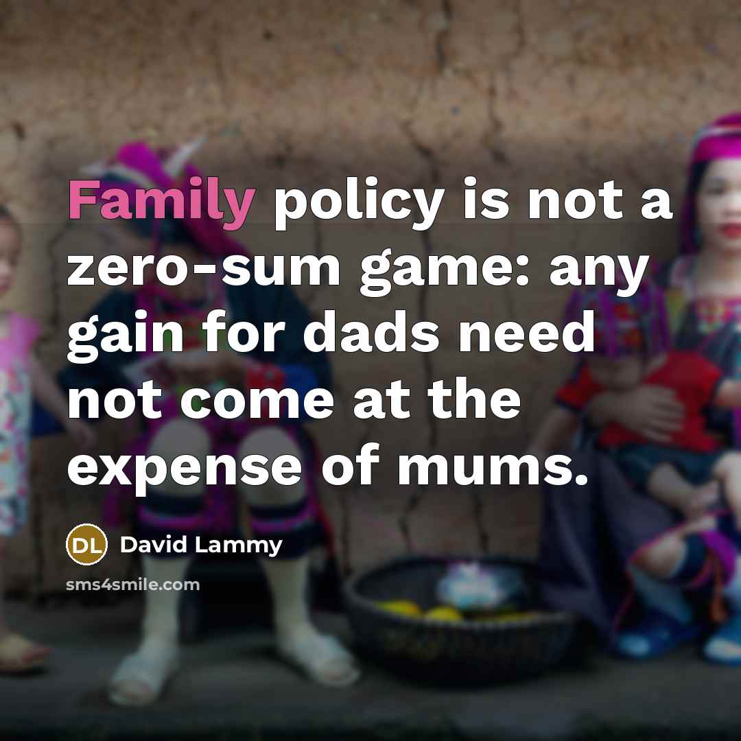 “Family policy is not a zero-sum game: any gain for…” quote by David Lammy