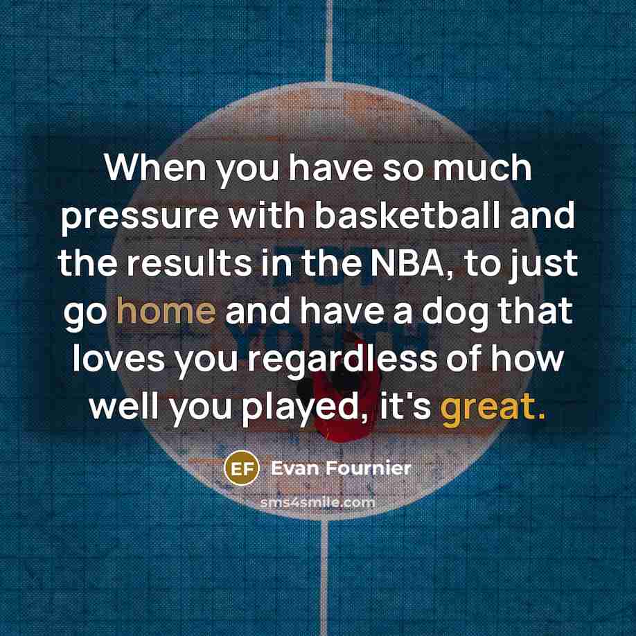 “When you have so much pressure with basketball and the…” quote by Evan Fournier