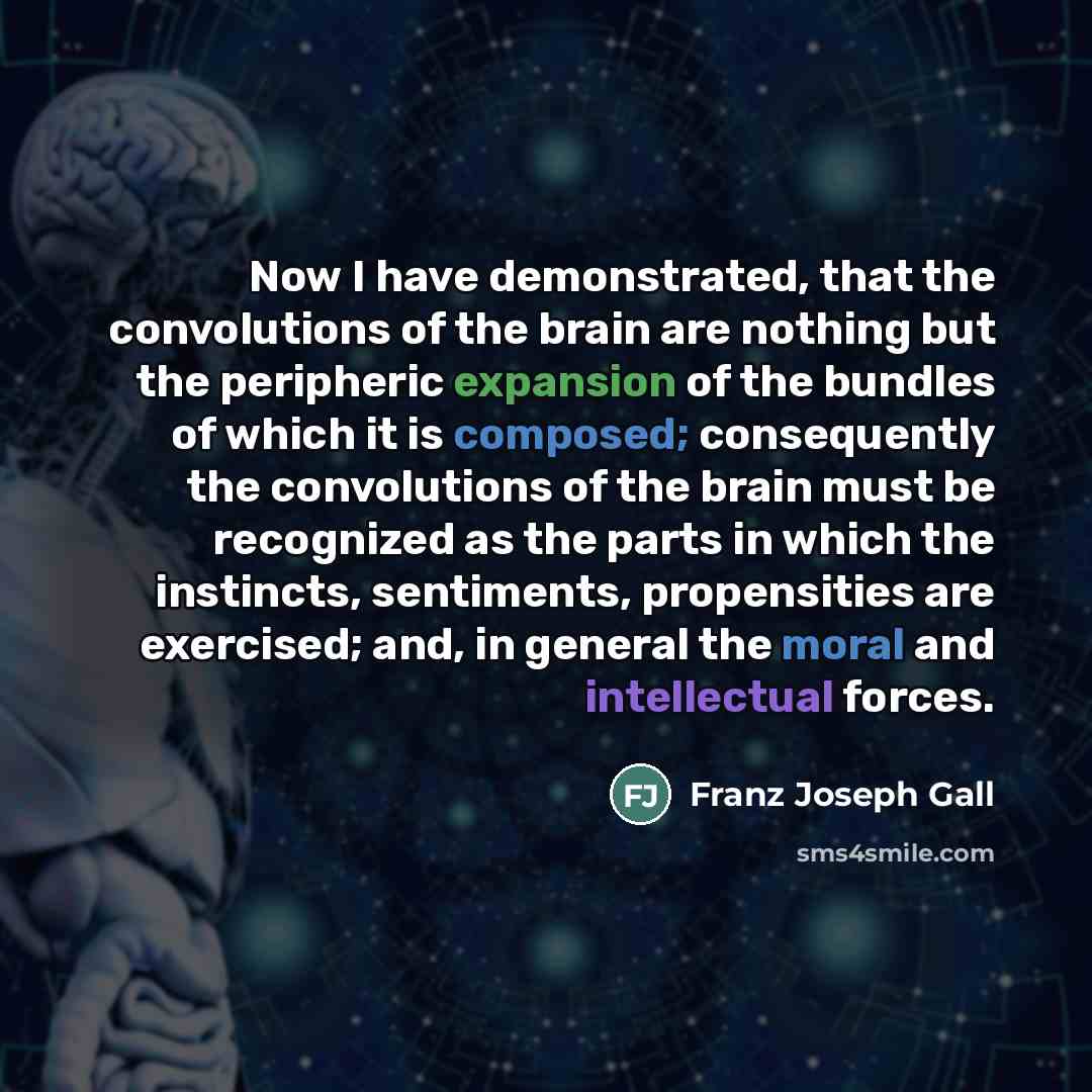 “Now I have demonstrated, that the convolutions of the brain…” quote by Franz Joseph Gall