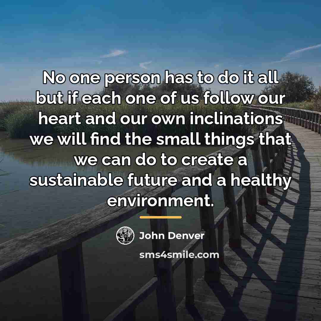 “No one person has to do it all but if…” quote by John Denver