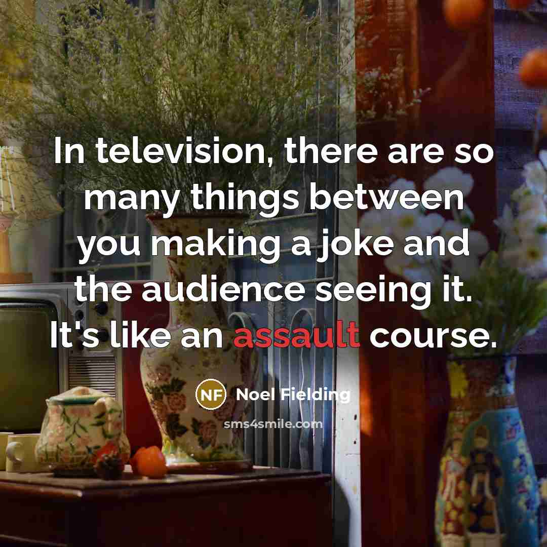 “In television, there are so many things between you making…” quote by Noel Fielding