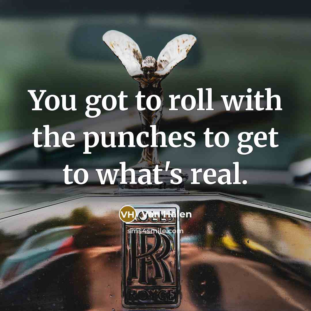“You got to roll with the punches to get to what's real.” quote by Van Halen