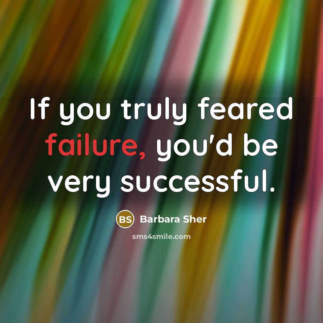 “If you truly feared failure, you'd be very successful.…” quote by Barbara Sher