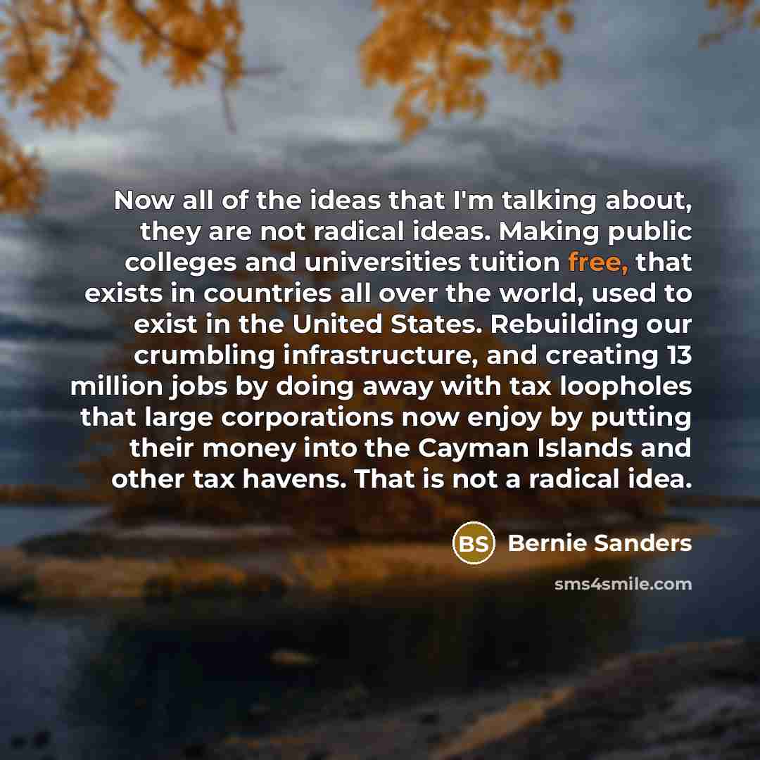 “Now all of the ideas that I'm talking about, they…” quote by Bernie Sanders