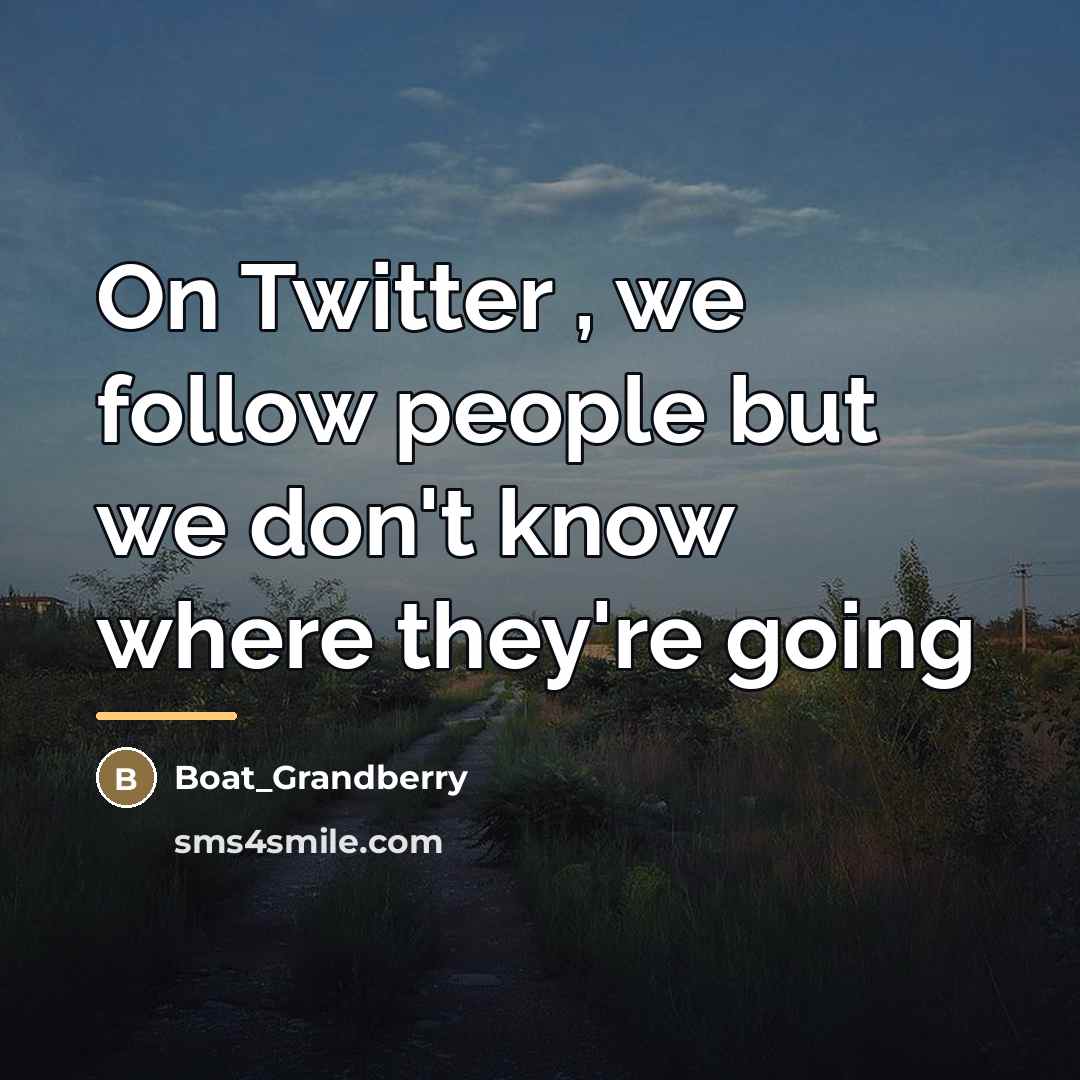 “On Twitter , we follow people but we don't know…” quote by Boat_Grandberry
