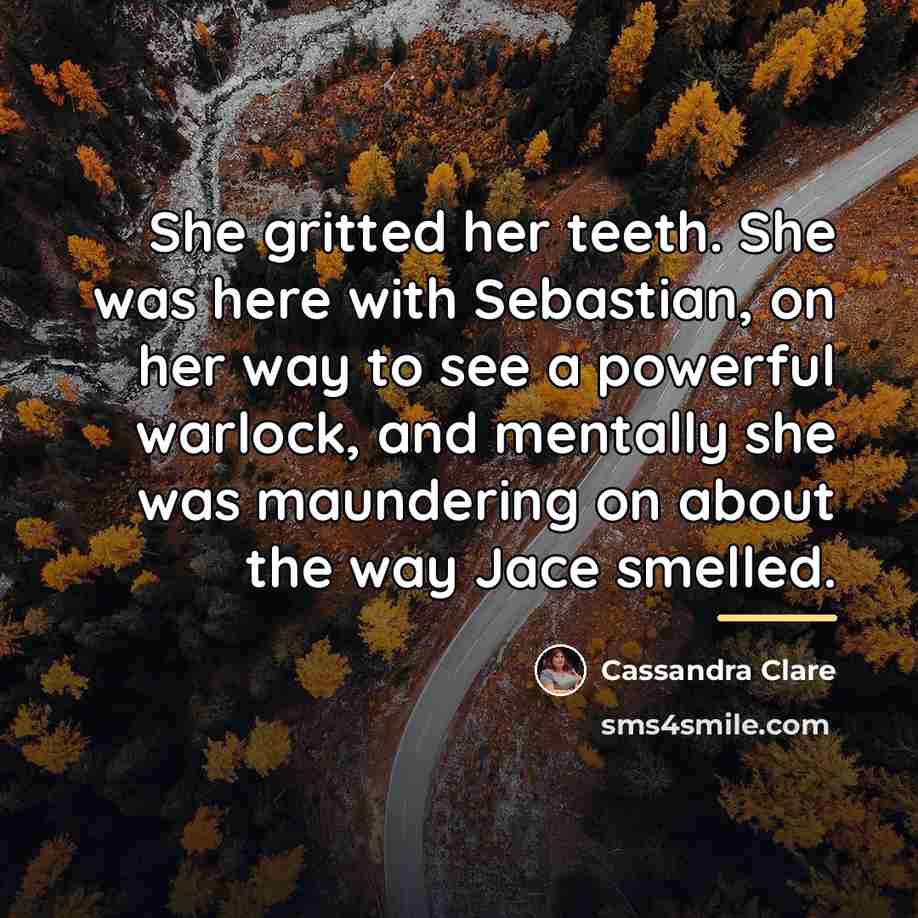 “She gritted her teeth. She was here with Sebastian, on…” quote by Cassandra Clare