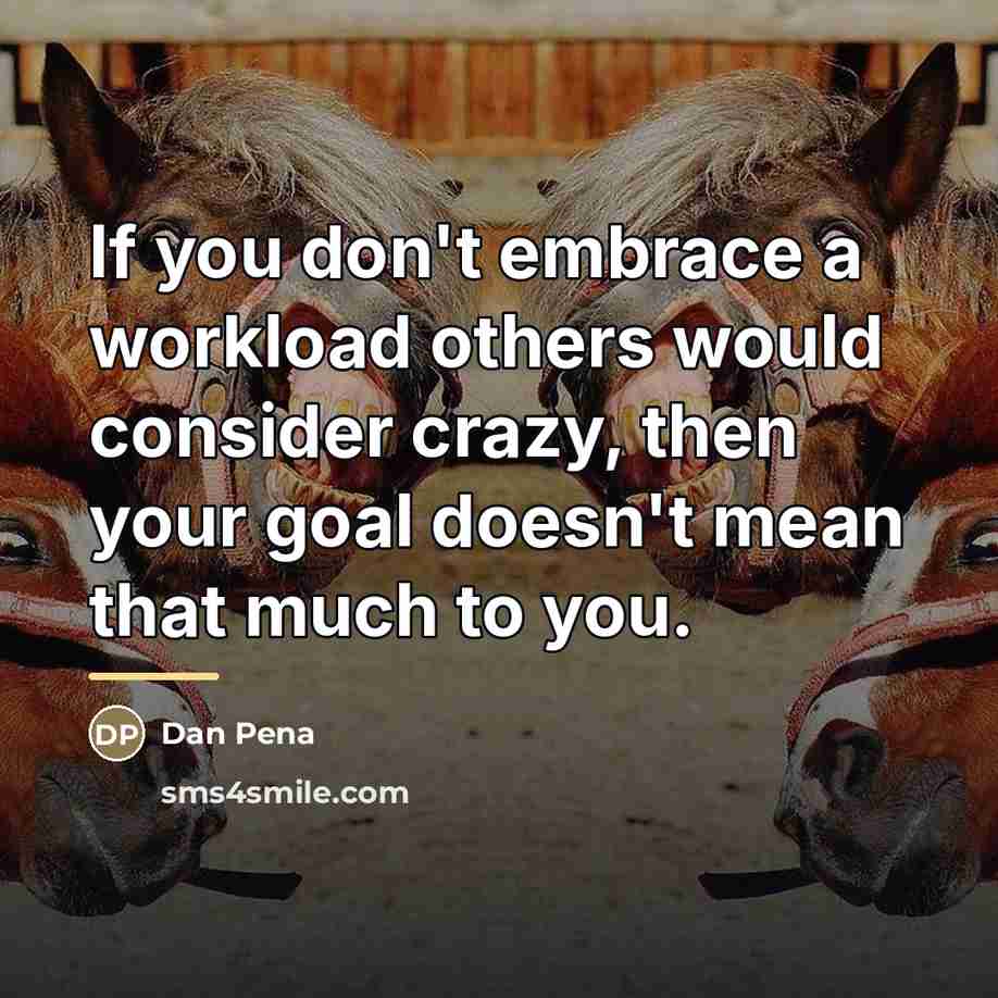 “If you don't embrace a workload others would consider crazy,…” quote by Dan Pena