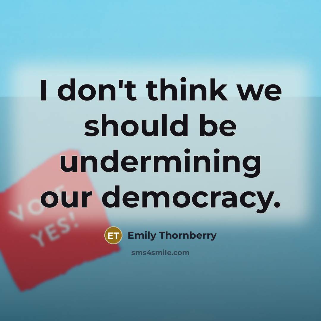“I don't think we should be undermining our democracy.…” quote by Emily Thornberry
