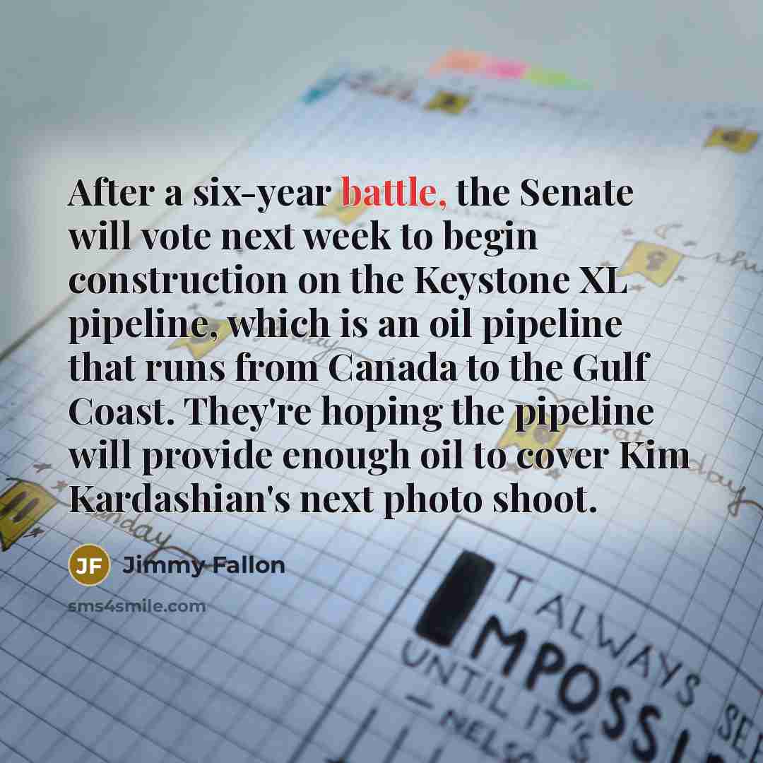 “After a six-year battle, the Senate will vote next week…” quote by Jimmy Fallon