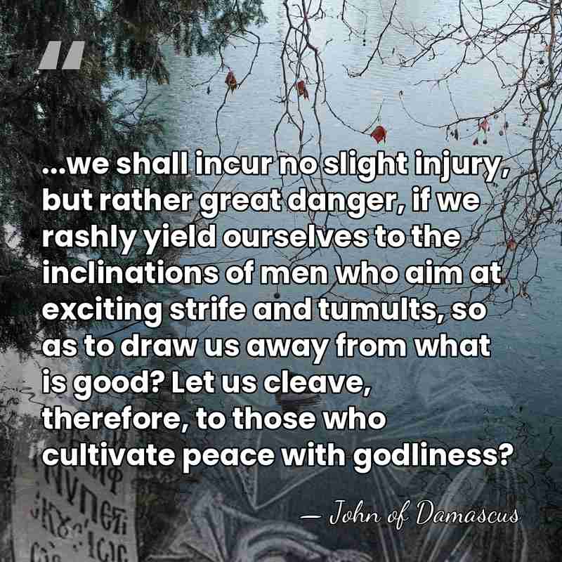 ...we shall incur no slight injury, but rather great danger, if we&hellip; - John of Damascus