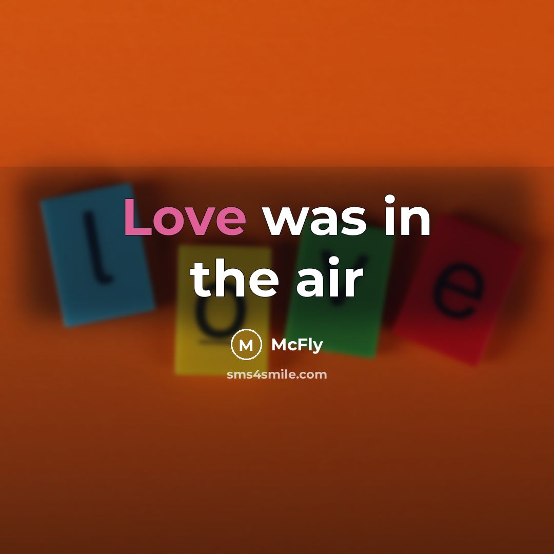 “Love was in the air…” quote by McFly