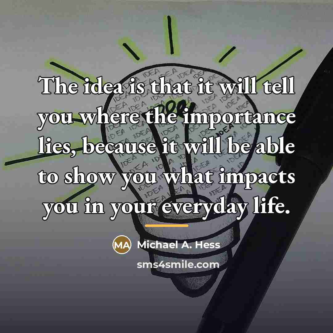 “The idea is that it will tell you where the…” quote by Michael A. Hess