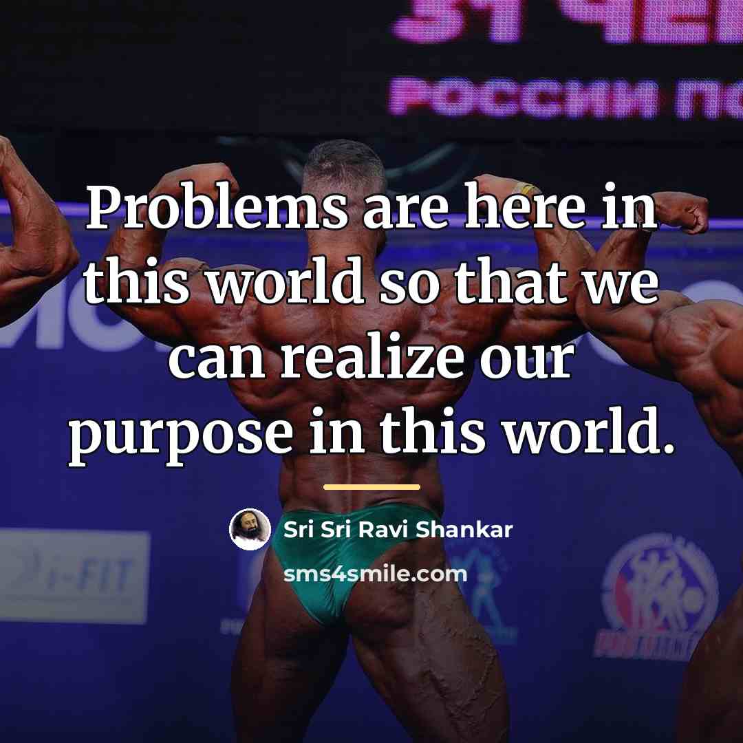 “Problems are here in this world so that we can…” quote by Sri Sri Ravi Shankar