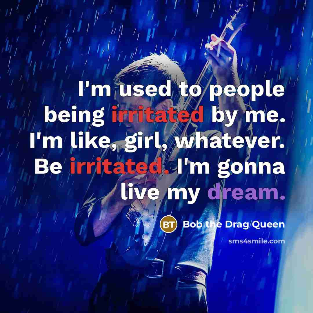 “I'm used to people being irritated by me. I'm like,…” quote by Bob the Drag Queen