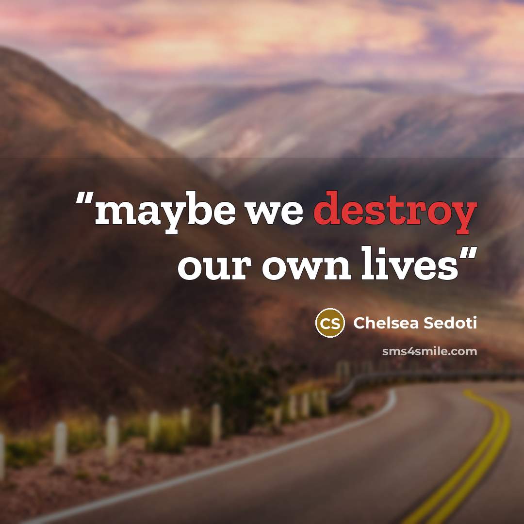 “maybe we destroy our own lives” quote by Chelsea Sedoti