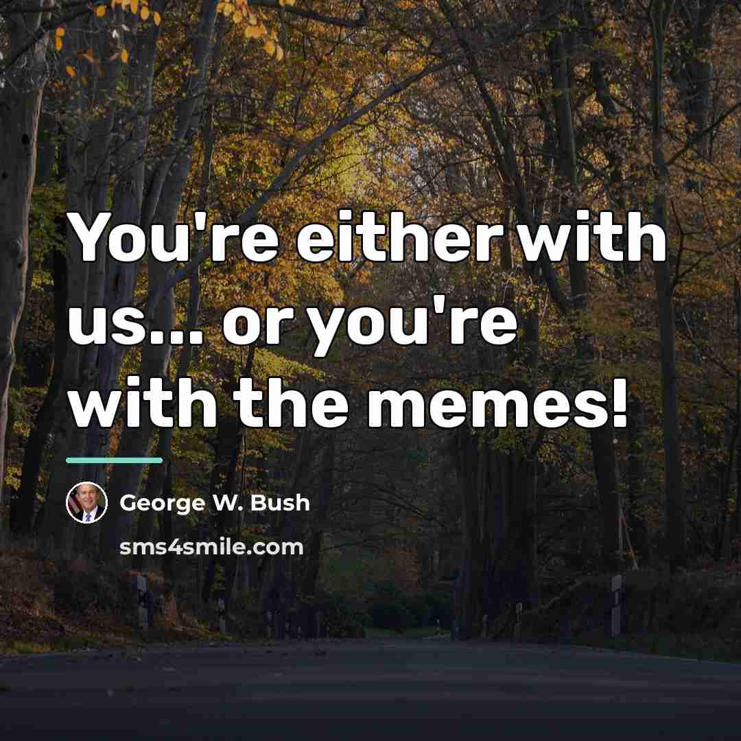 “You're either with us... or you're with the memes!…” quote by George W. Bush