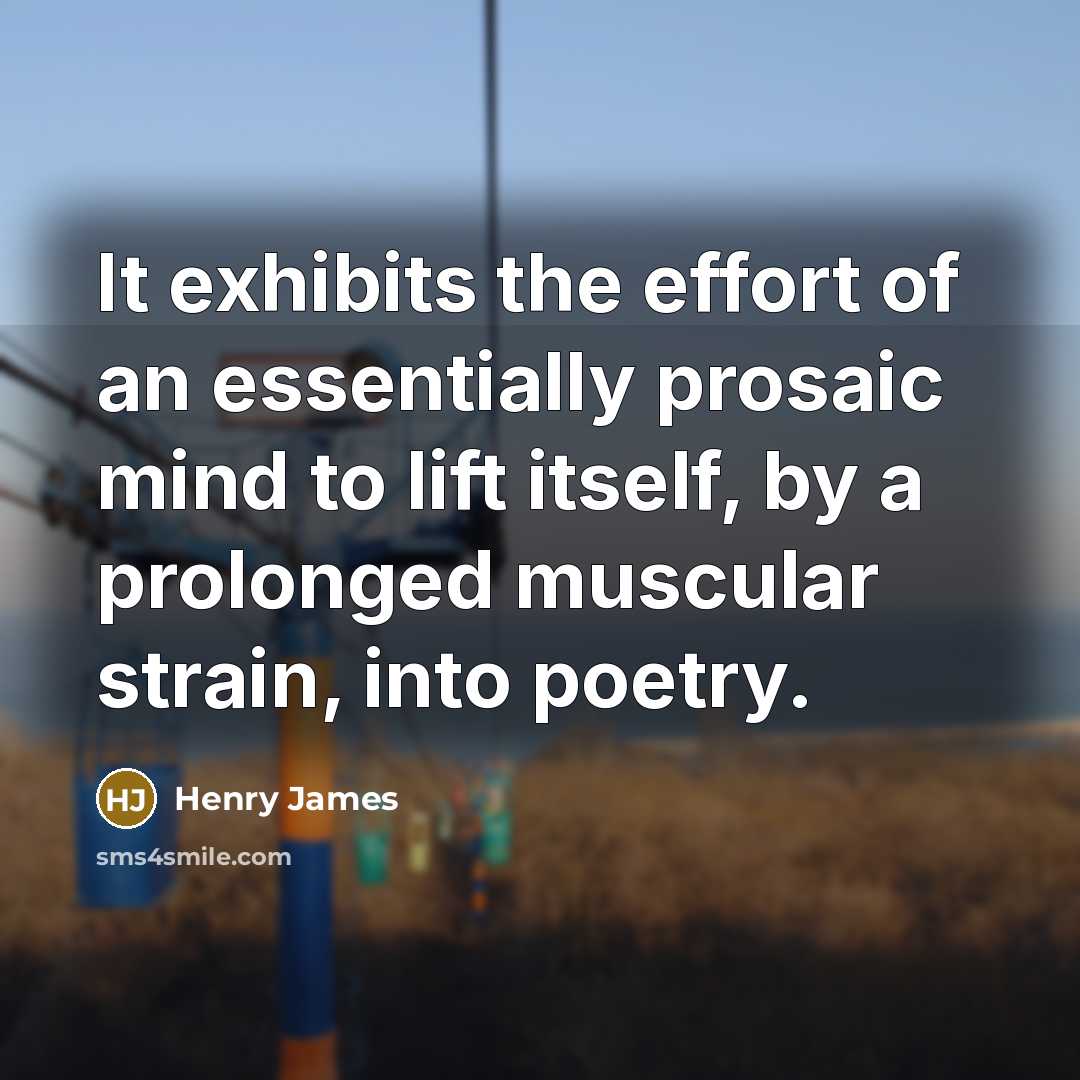 “It exhibits the effort of an essentially prosaic mind to…” quote by Henry James