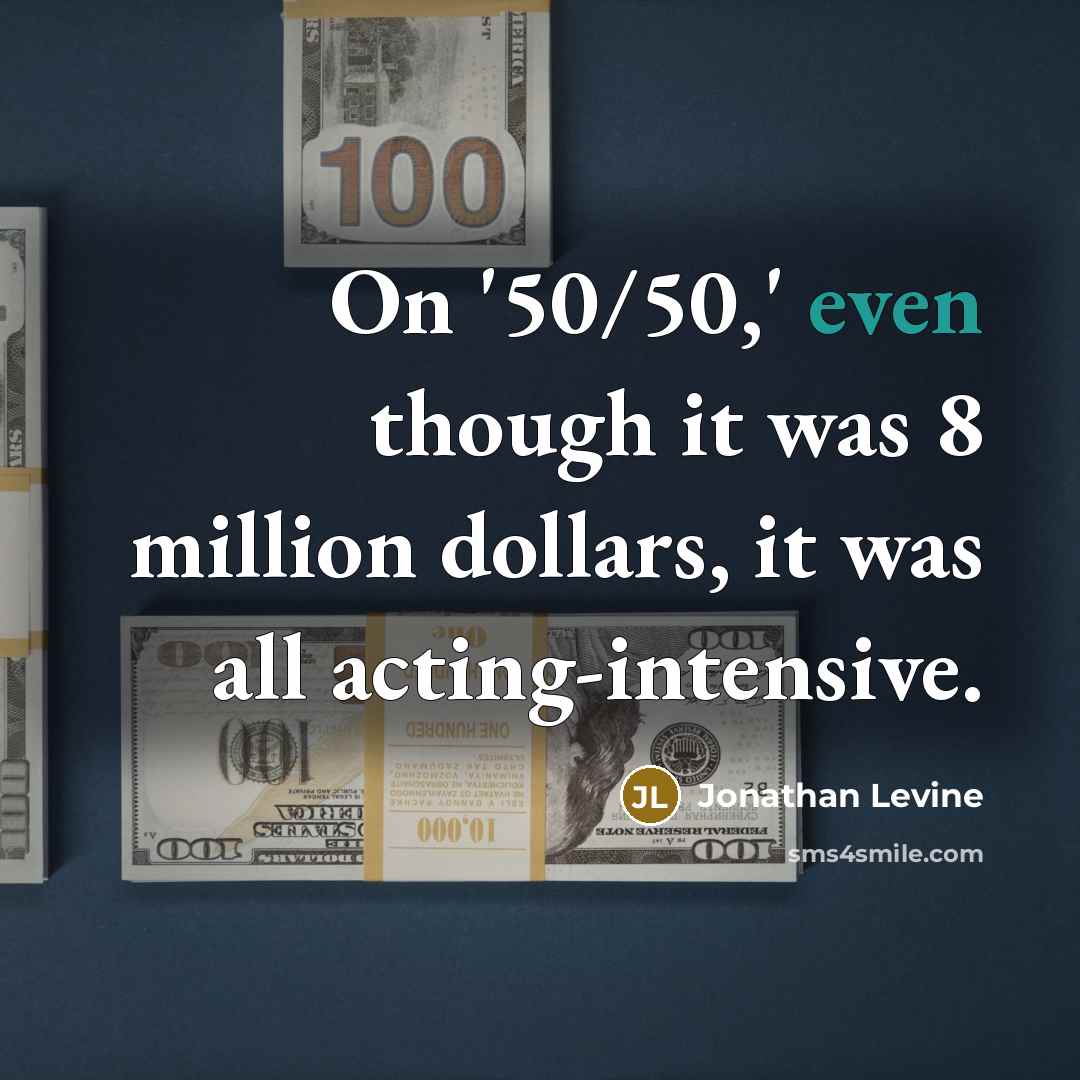 “On '50/50,' even though it was 8 million dollars, it…” quote by Jonathan Levine