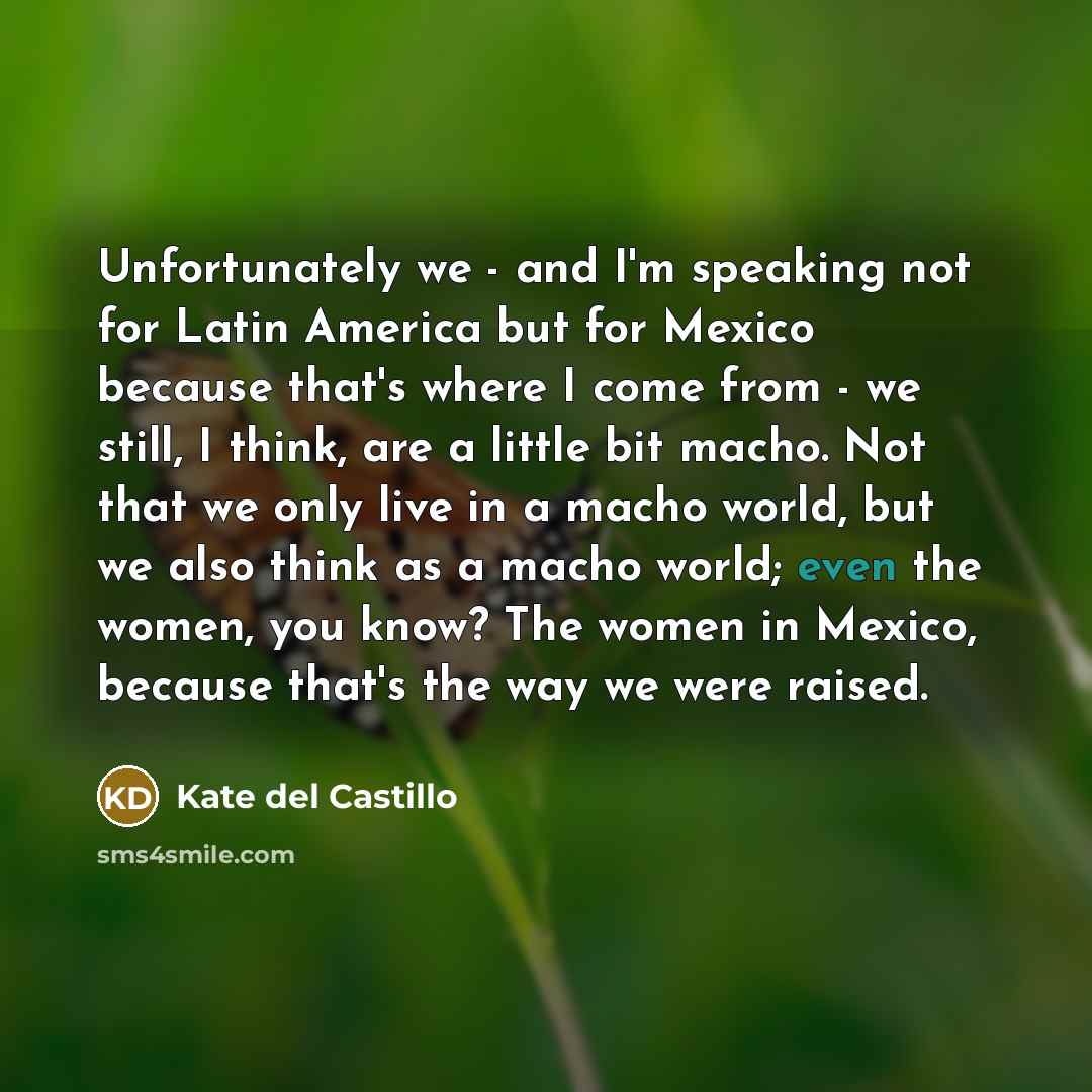 “Unfortunately we - and I'm speaking not for Latin America…” quote by Kate del Castillo