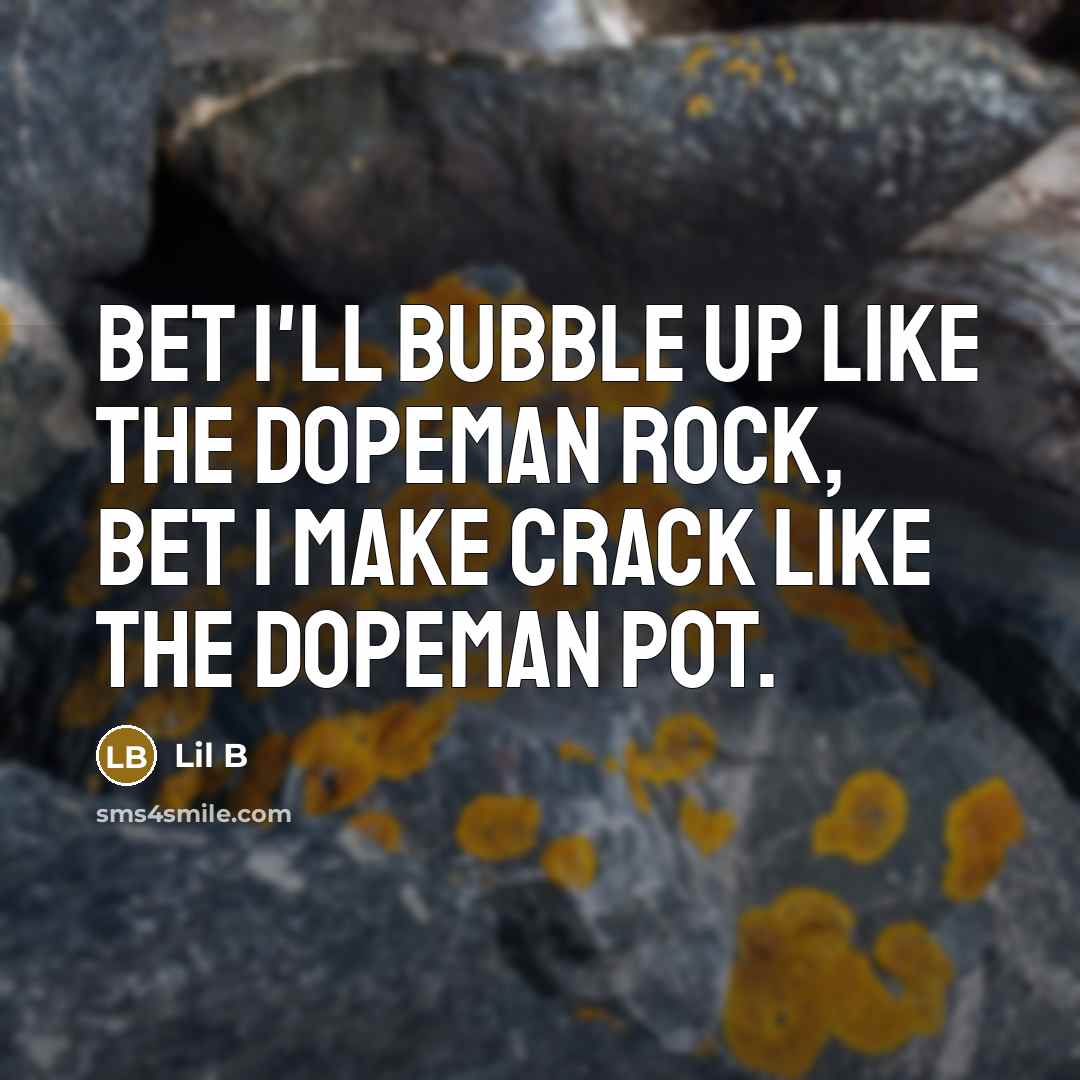 “Bet I'll bubble up like the dopeman rock, bet I…” quote by Lil B
