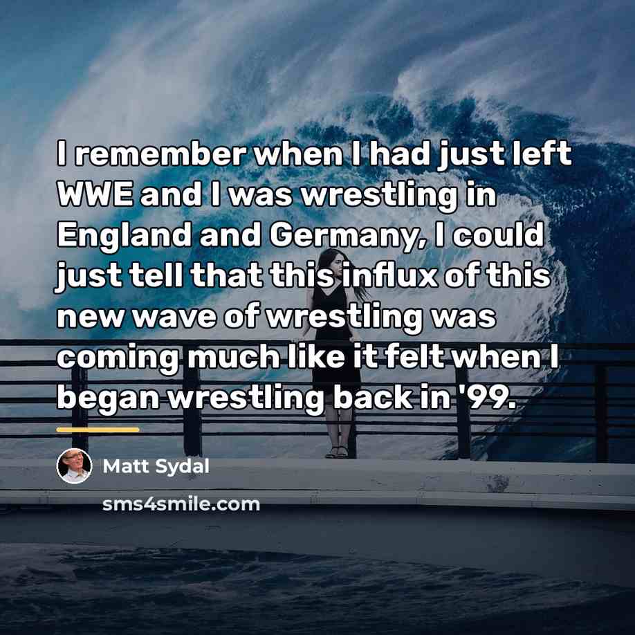 “I remember when I had just left WWE and I…” quote by Matt Sydal