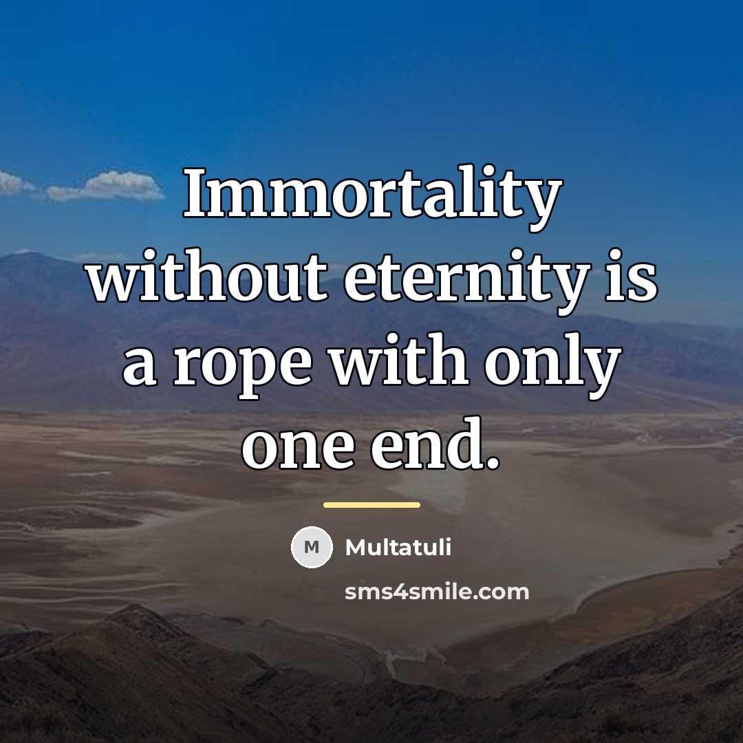 “Immortality without eternity is a rope with only one end.…” quote by Multatuli