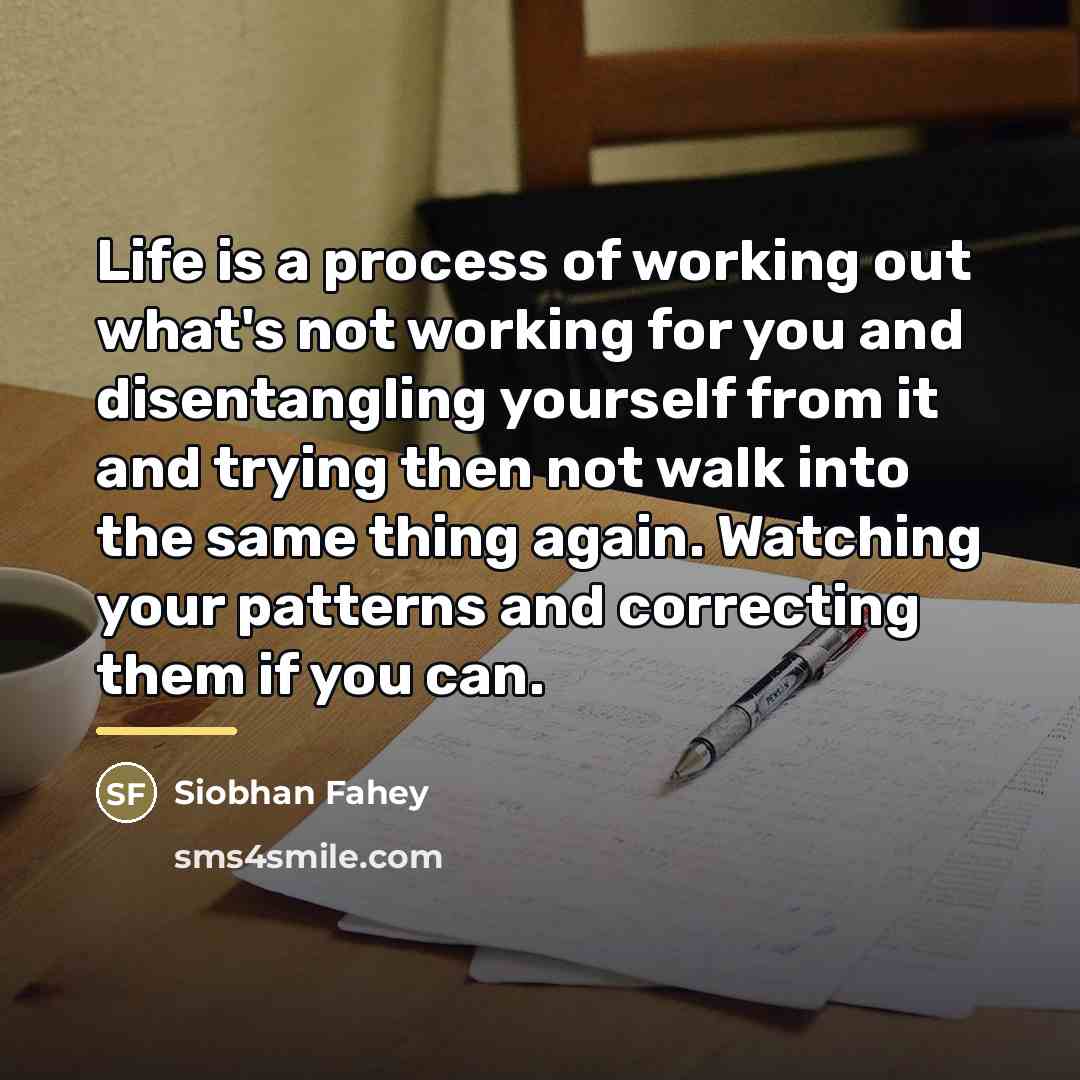 “Life is a process of working out what's not working…” quote by Siobhan Fahey