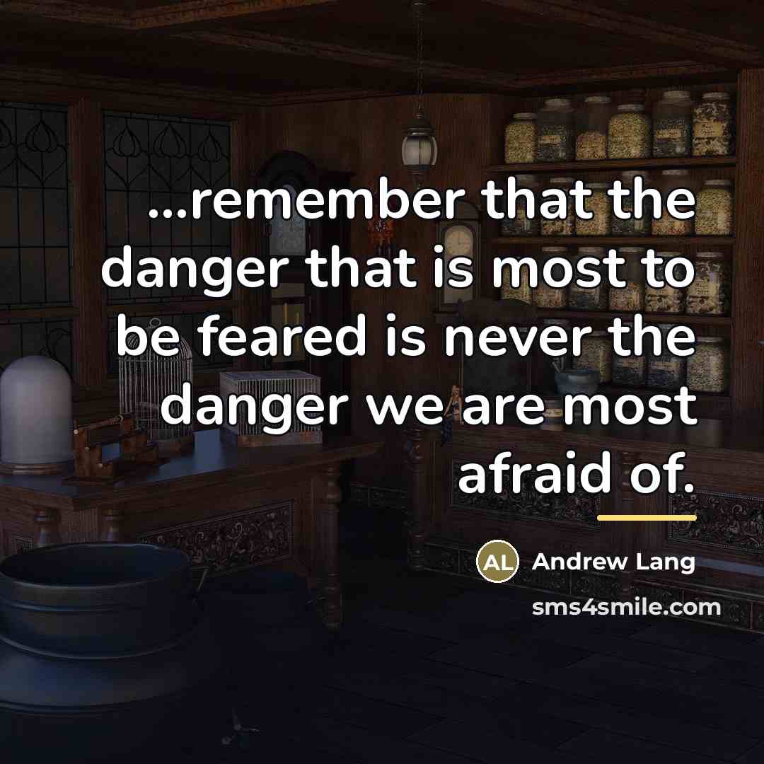 “...remember that the danger that is most to be feared…” quote by Andrew Lang