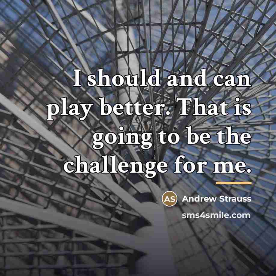 “I should and can play better. That is going to…” quote by Andrew Strauss