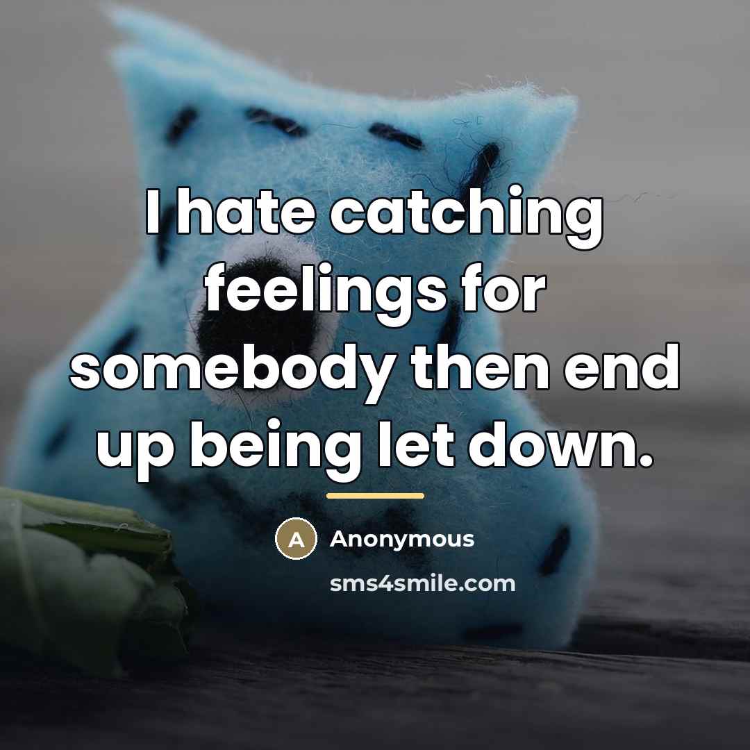 “I hate catching feelings for somebody then end up being…” quote by Anonymous