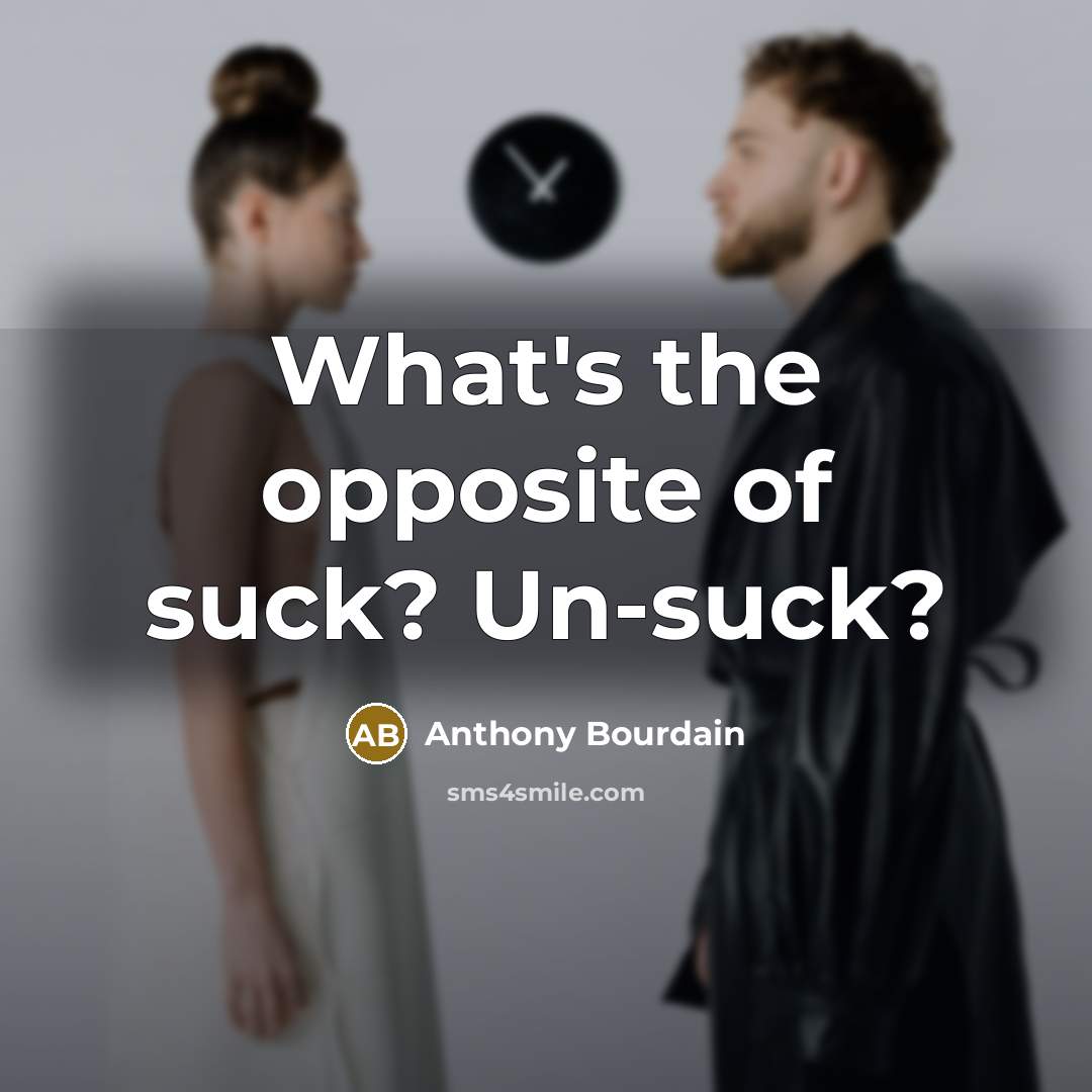 “What's the opposite of suck? Un-suck?…” quote by Anthony Bourdain