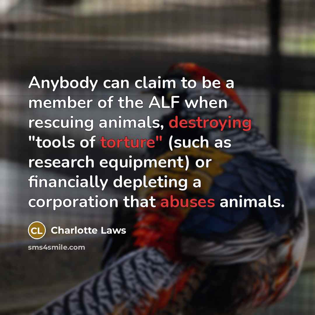 “Anybody can claim to be a member of the ALF…” quote by Charlotte Laws