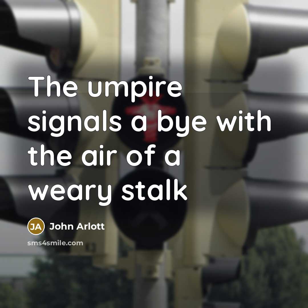 “The umpire signals a bye with the air of a…” quote by John Arlott