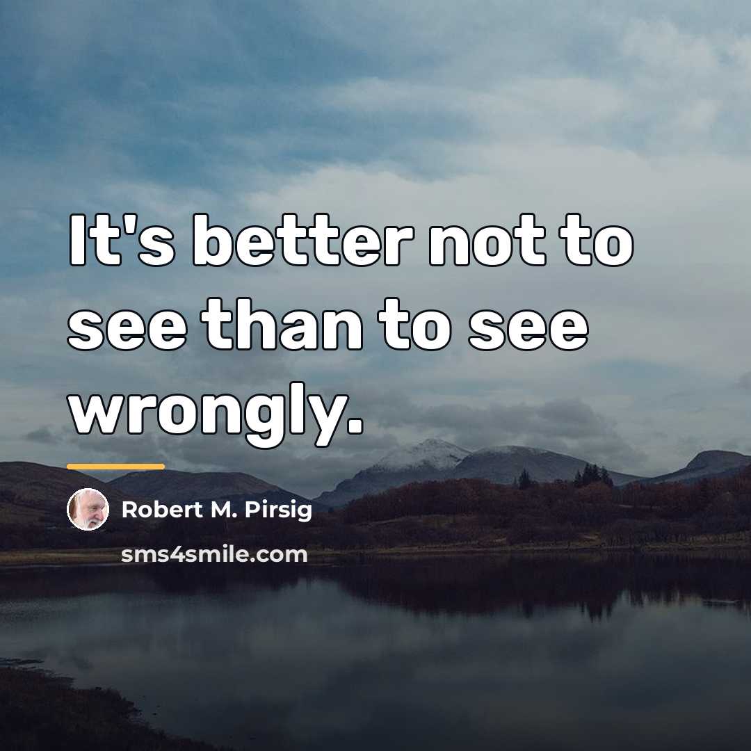 “It's better not to see than to see wrongly.…” quote by Robert M. Pirsig
