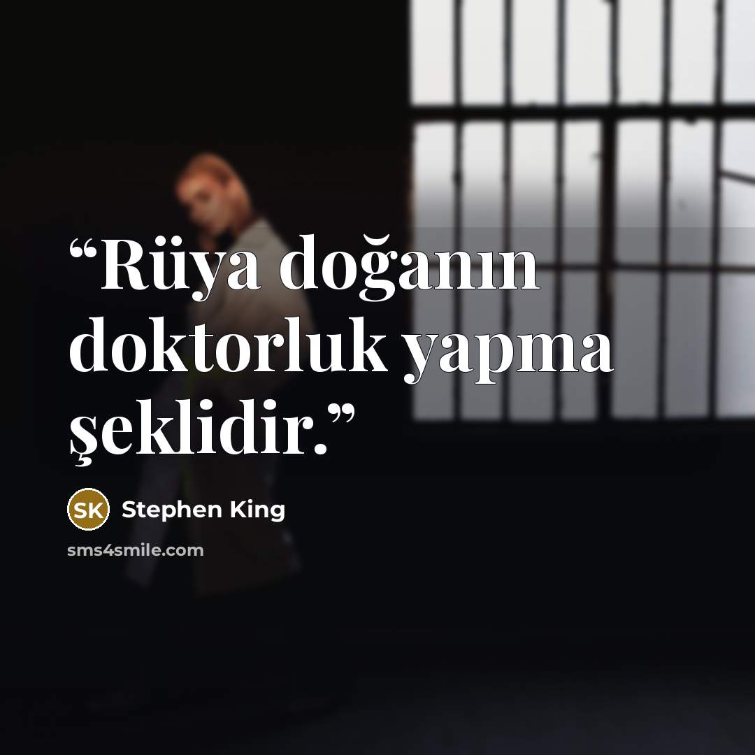 “Rüya doğanın doktorluk yapma şeklidir.” quote by Stephen King