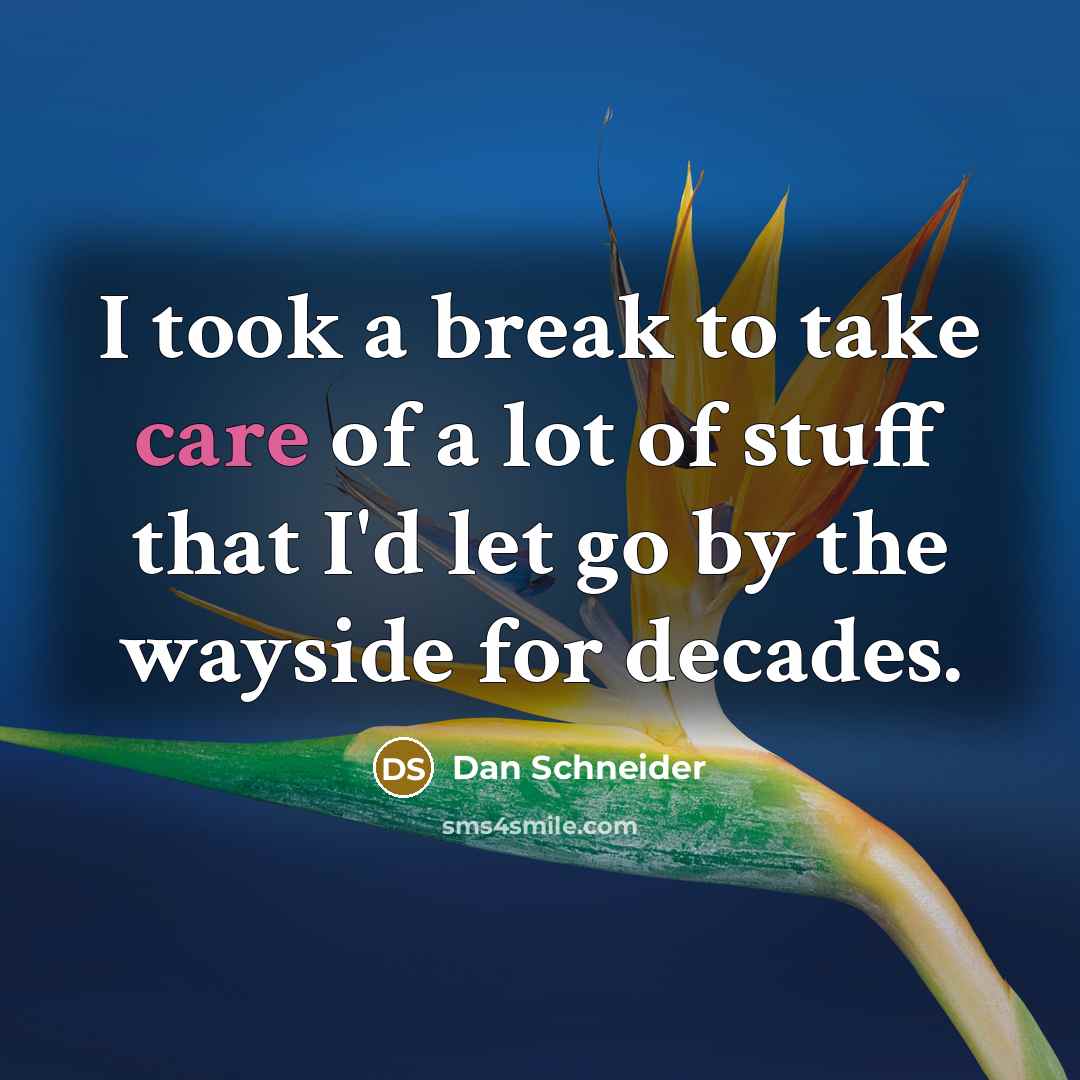 “I took a break to take care of a lot…” quote by Dan Schneider