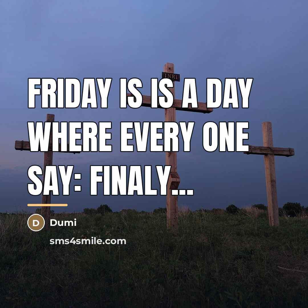 “Friday is is a day where every one say: finaly...…” quote by Dumi