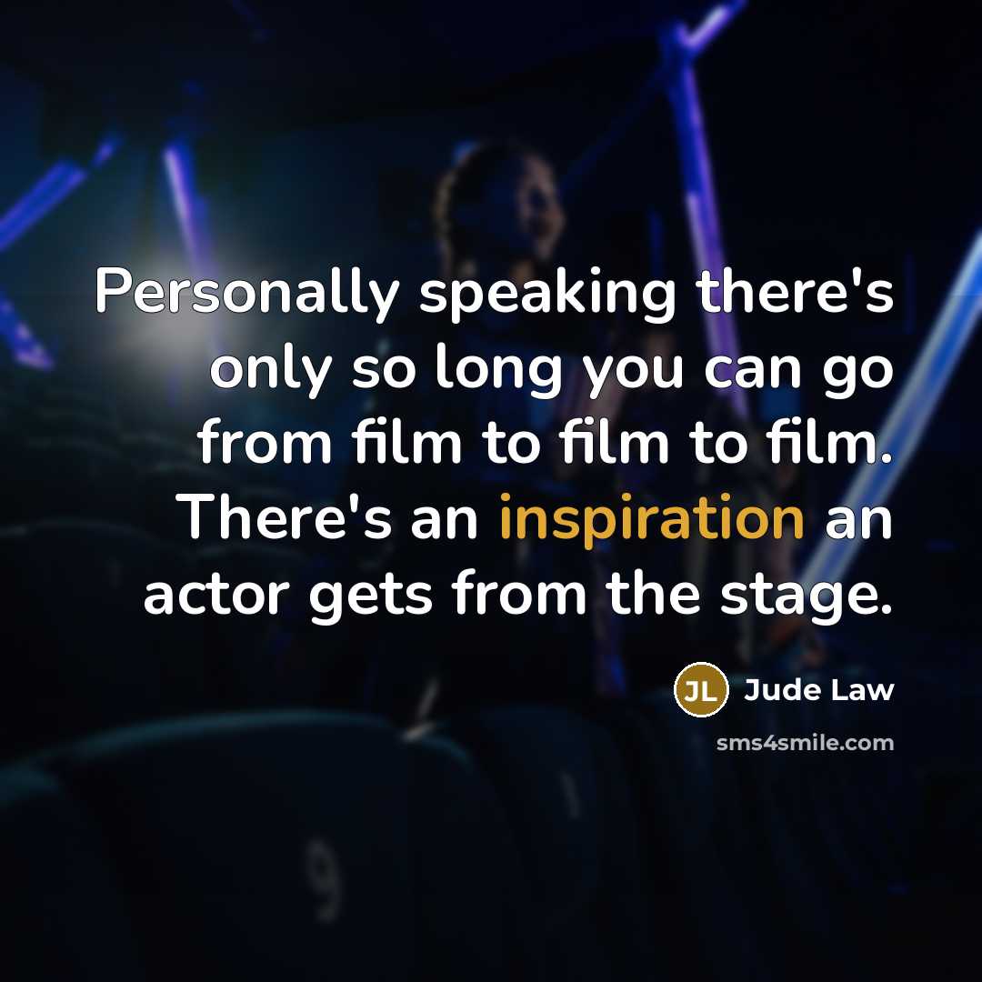 “Personally speaking there's only so long you can go from…” quote by Jude Law