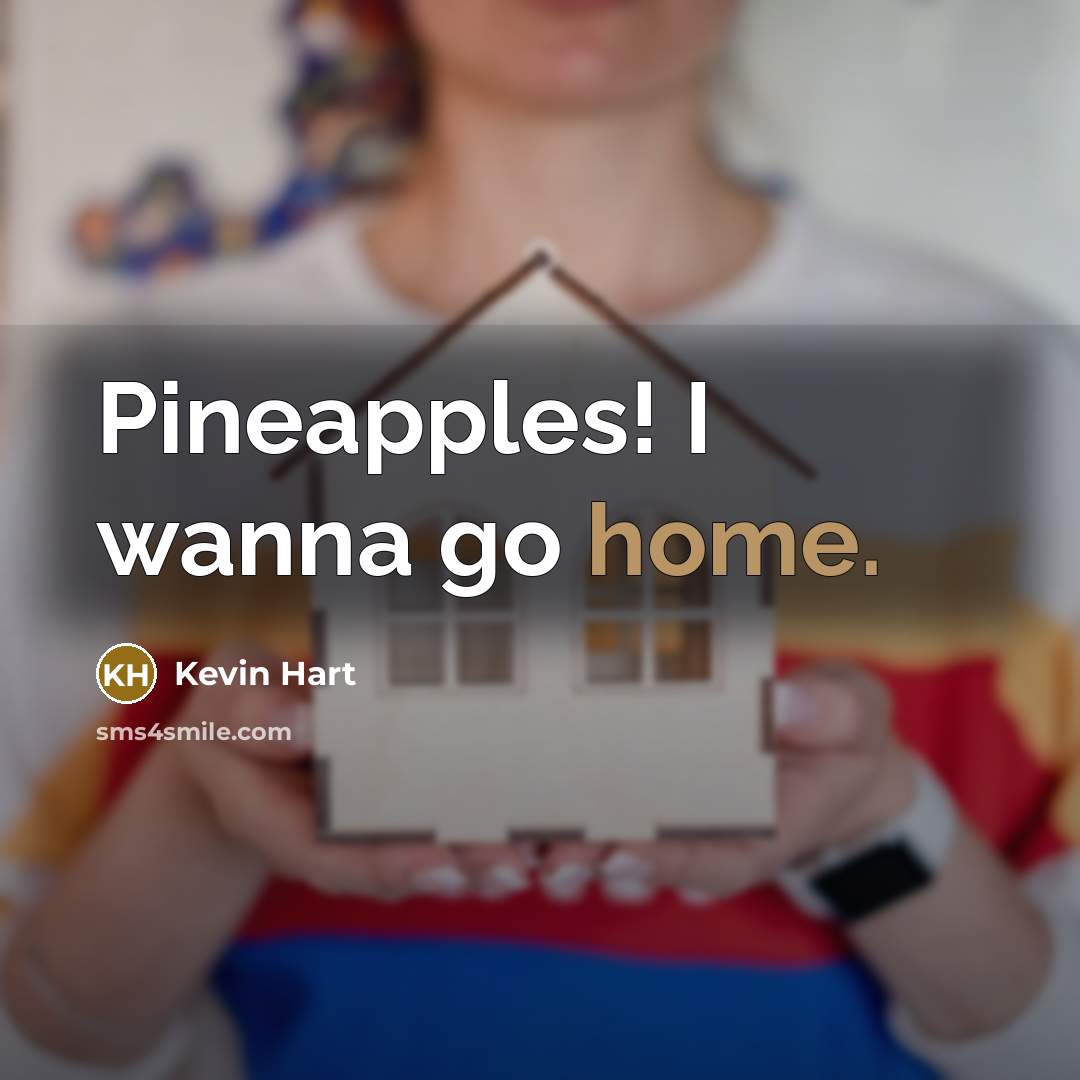 “Pineapples! I wanna go home.” quote by Kevin Hart