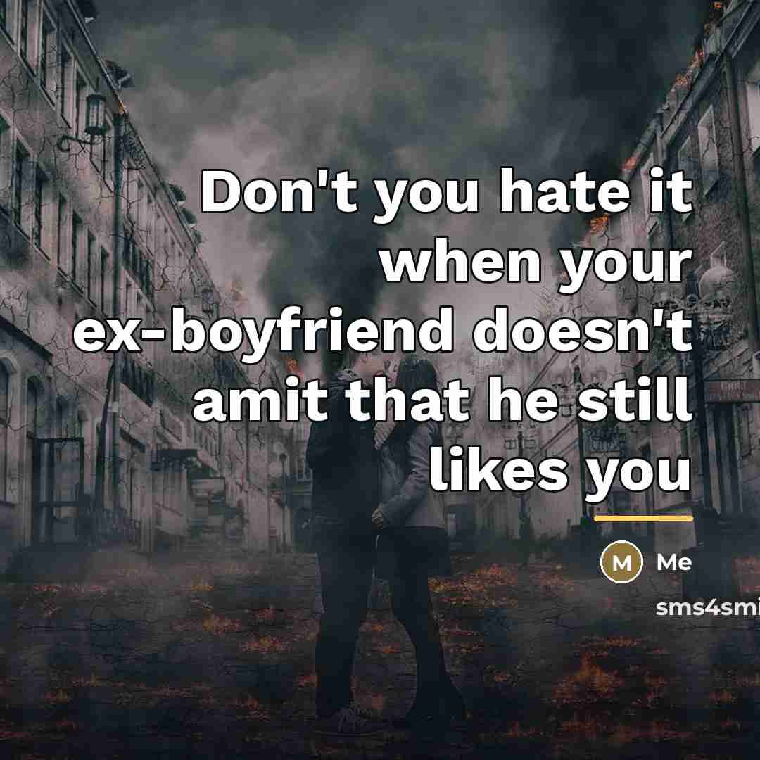 “Don't you hate it when your ex-boyfriend doesn't amit that…” quote by Me