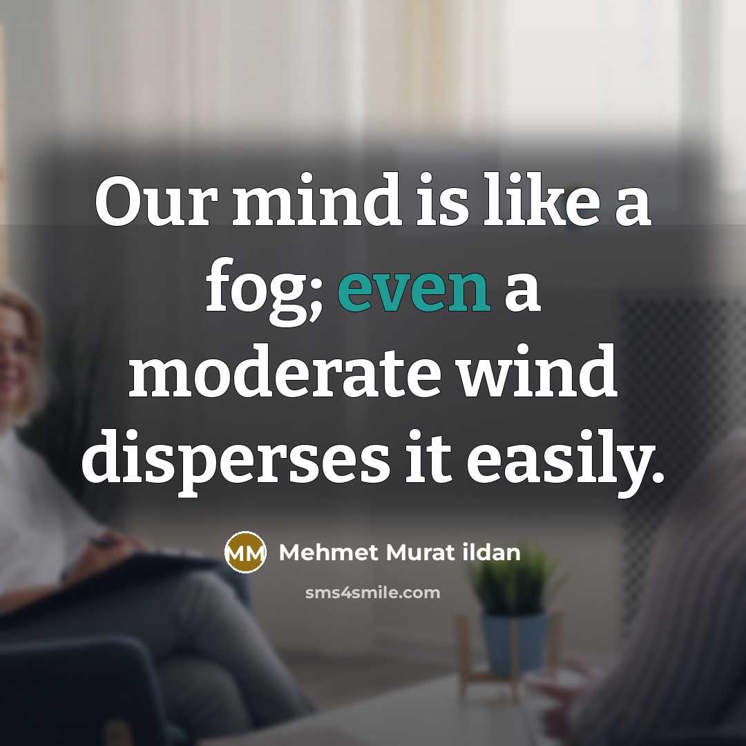 “Our mind is like a fog; even a moderate wind…” quote by Mehmet Murat Ildan