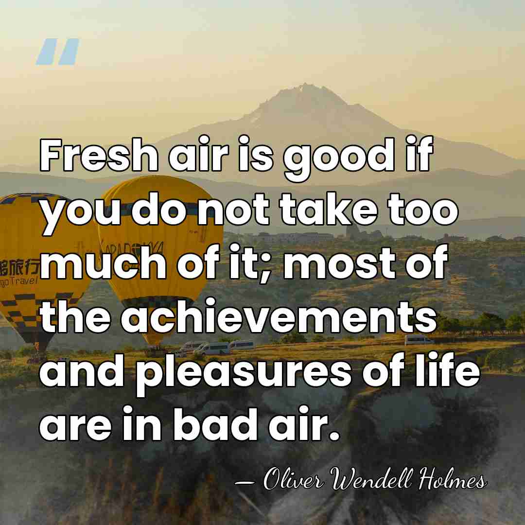 Fresh air is good if you do not take too much of&hellip; - Oliver Wendell Holmes