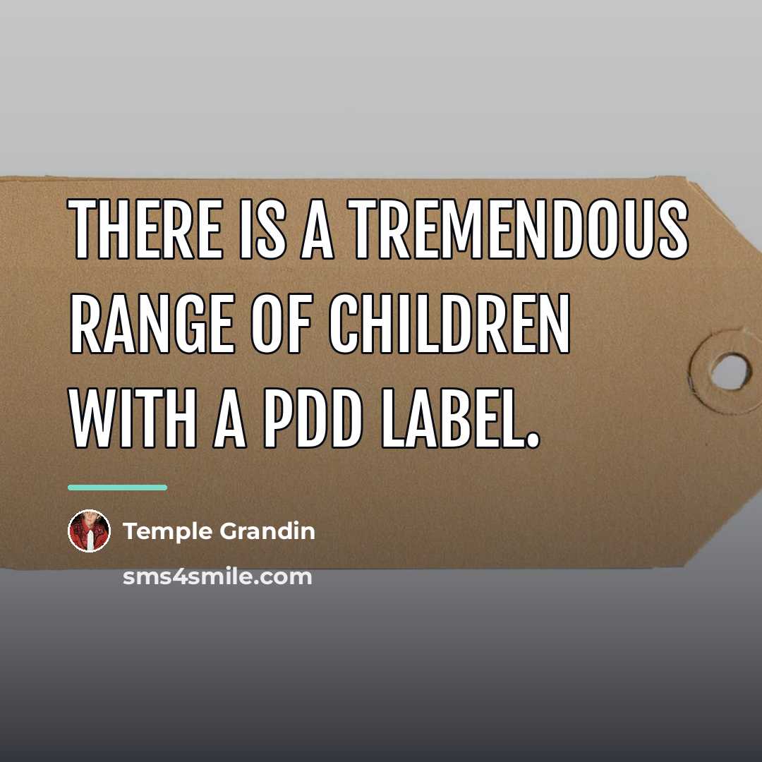 “There is a tremendous range of children with a PDD…” quote by Temple Grandin