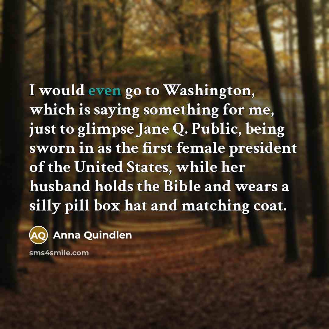 “I would even go to Washington, which is saying something…” quote by Anna Quindlen
