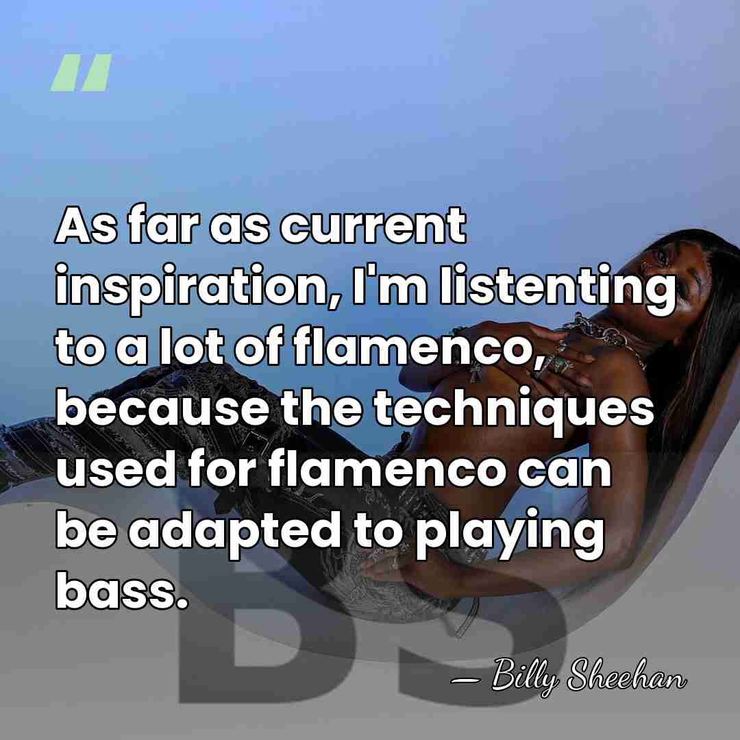 As far as current inspiration, I'm listenting to a lot of flamenco,&hellip; - Billy Sheehan