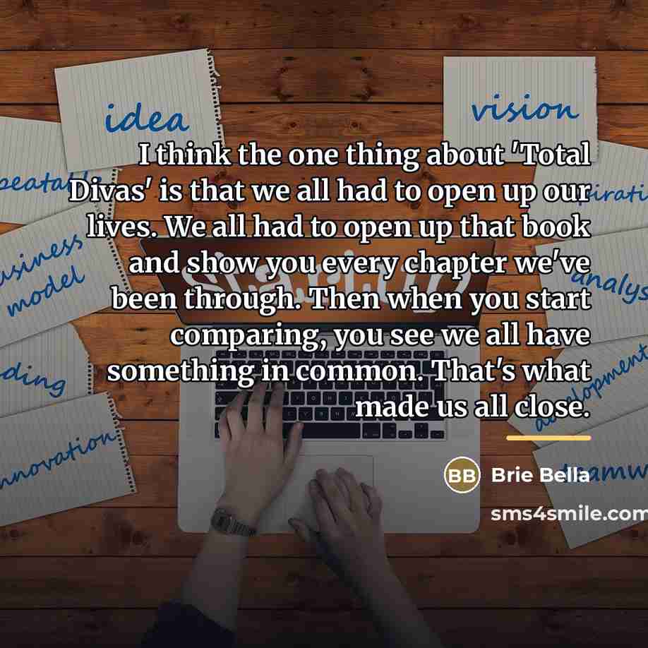 “I think the one thing about 'Total Divas' is that…” quote by Brie Bella