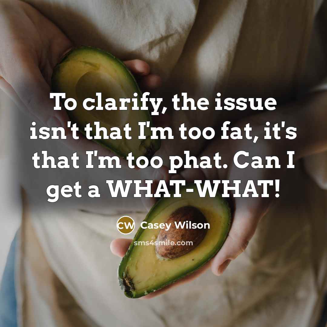 “To clarify, the issue isn't that I'm too fat, it's…” quote by Casey Wilson