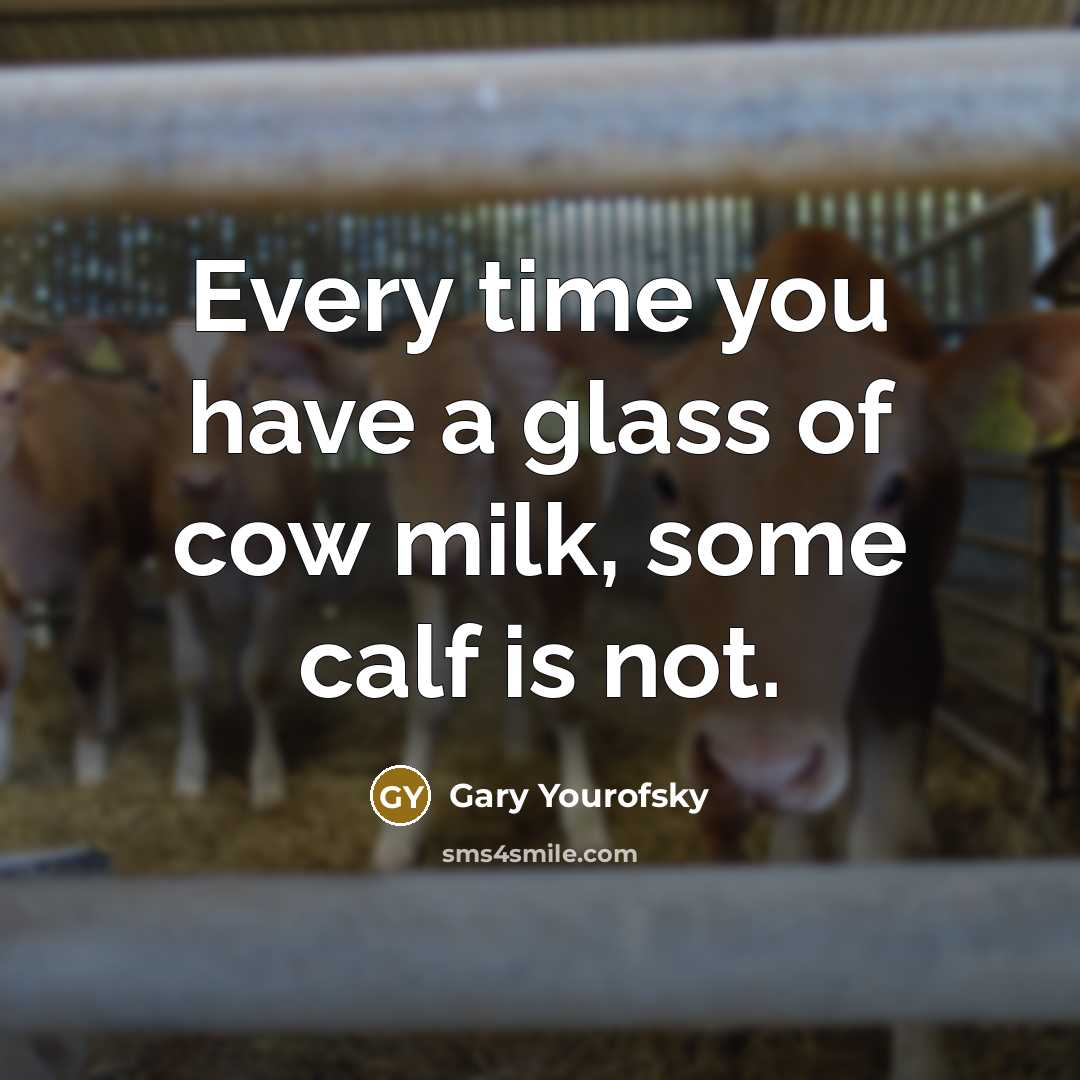 “Every time you have a glass of cow milk, some…” quote by Gary Yourofsky