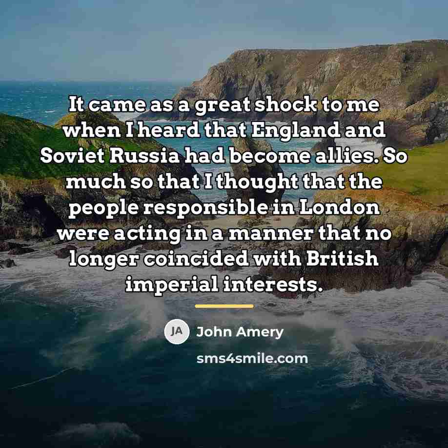 “It came as a great shock to me when I…” quote by John Amery