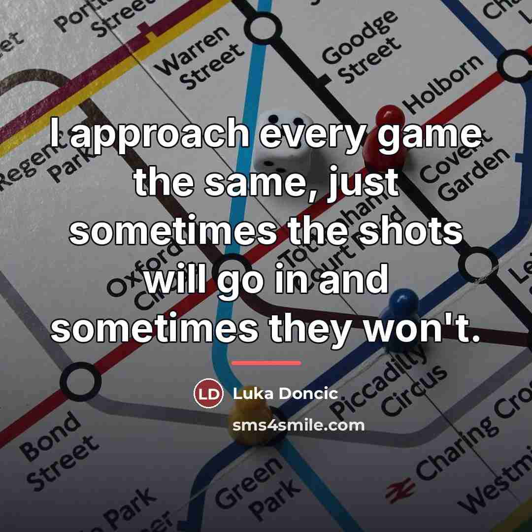 “I approach every game the same, just sometimes the shots…” quote by Luka Doncic